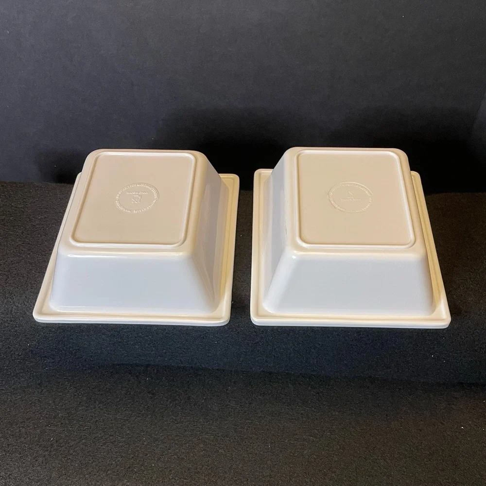 2 Snowman Snack Rectangle Bowls 6 x 5.25 Inches - Picture 12 of 16
